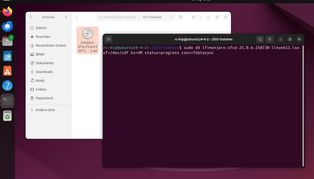 Ansicht Dekstop Ubuntu Gnome mit Terminal