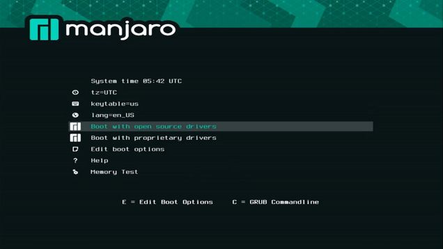 Ansicht Bootloader Manjaro  