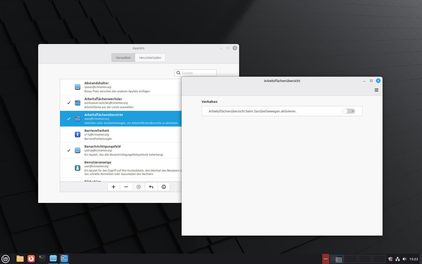Ansicht Fenster Einstellungen Applet Arbeitsflächenübersicht