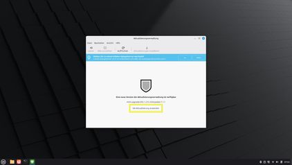 Ansicht Desktop Fenster Aktualisierungsverwaltung
