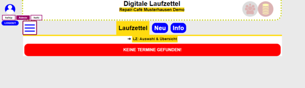 Ansicht: keine Termine