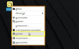 Ansicht Rechtklick-Menü Symbol auf dem Schreibtisch