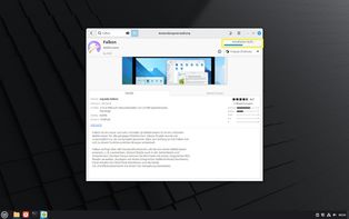 Ansicht Fenster Anwendungsverwaltung mit Statusleiste und Info gelb umrandet